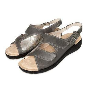 Dámské kožené sandály na hallux Soňa - šedá - EU 36