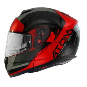 MT Helmets Atom SV Adventure A5 černo-šedo-červená - S : 55-56 cm