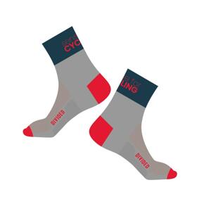 Force Ponožky DIVIDED šedo-červené - L-XL/42-46