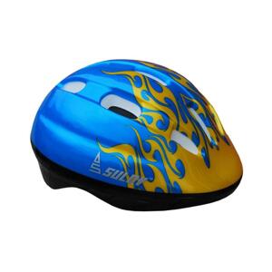 Sulov Dětská cyklo helma Junior modrá s plameny - L (50-52 cm)