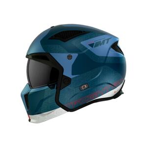 MT Helmets Přilba Streetfighter SV Totem C17 bílo-modrá + sleva 300,- na příslušenství - M : 57-58 cm