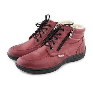 Vlnka Dámské kožené kotníkové boty Gita - červená - EU 36