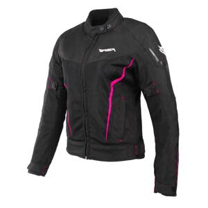 RSA Dámská bunda na motorku Bolt černo-bílo-růžová - S