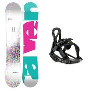 Raven Pearl white dětský snowboard + Beany Kido vázání - 115 cm + XXS (EU 25-32)