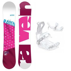 Raven Style Pink dámský snowboard + Raven FT360 white snowboardové vázání - 140 cm + S (EU 35-40)