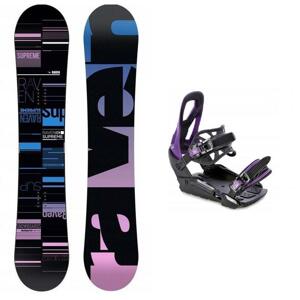 Raven Supreme black dámský snowboard + Raven S230 Black/violet vázání - 143 cm + S/M (EU 37-41)