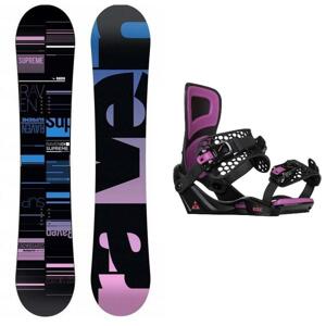 Raven Supreme black dámský snowboard + Gravity Rise black/purple vázání - 143 cm + L (EU 42-43)