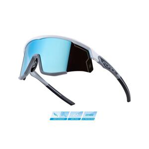 Force SONIC bílo-šedé cyklistické brýle - modrá zrc. skla (VÝPRODEJ)