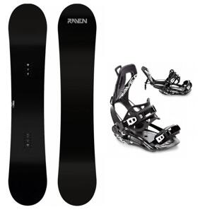 Raven Pure black pánský snowboard + Raven FT360 black snowboardové vázání - 151 cm + S (EU 35-40) - černo bílé