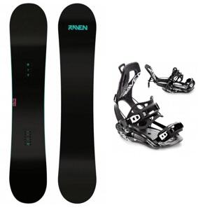 Raven Pure mint dámský snowboard + Raven FT360 black snowboardové vázání - 143 cm + S (EU 35-40) - černo bílé