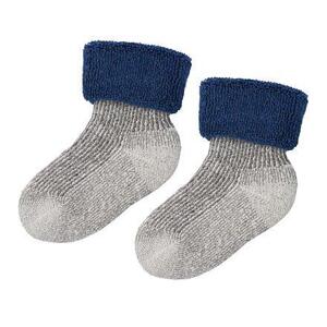 Vlnka Dětské ovčí ponožky Merino froté modrá - EU 32-34