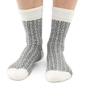 Vlnka Ovčí ponožky Merino žakár černá - EU 35-37