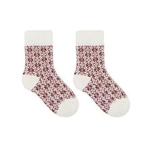 Vlnka Dětské vánoční ponožky Merino červená - EU 29-30