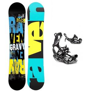 Raven Gravy junior snowboard + Raven FT360 black snowboardové vázání - 140 cm + S (EU 35-40) - černo bílé