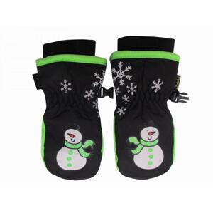 Dětské zimní rukavice palčáky Echt C063 Sněhulák černá+zelená - 1 rok