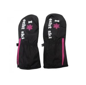 Dětské zimní lyžařské rukavice palčáky Echt C083 černá+růžová - S