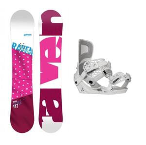 Raven Style Pink dámský snowboard + Gravity Rise white dámské snb vázání - 140 cm + M (EU 38,5-41,5)