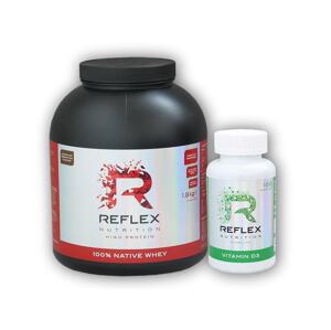 Reflex Nutrition 100% Native Whey Protein 1800g+Vit D3 100cps - - čokoláda