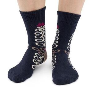Vlnka Ovčí ponožky Merino s lidovým vzorem - tmavě modrá - 38-39