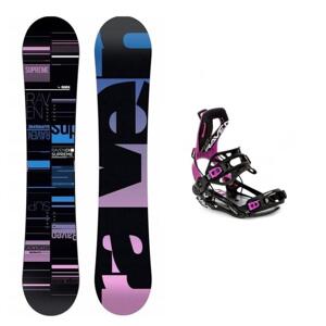 Raven Supreme black dámský snowboard + Raven FT360 black/fuchsia vázání - 143 cm + S (EU 35-40)