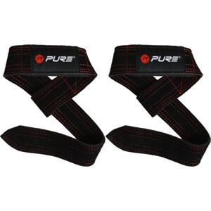 Pure2improve Kožené pásky na posilování P2I BUFFALO - trhačky 60 cm - černá