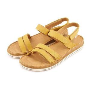 Vlnka Dámské zdravotní kožené sandály Vivian - žlutá - EU 37
