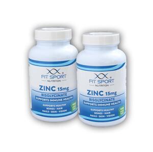 FitSport Nutrition 2x Zinc 15mg Bisglycinate 100 vege tabs