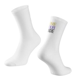 Force Ponožky LOVE YOUR RIDE bílé - L-XL/EU 42-46